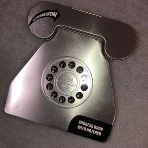 Novelty Telephone-Shaped Address Book Notepad - Silver